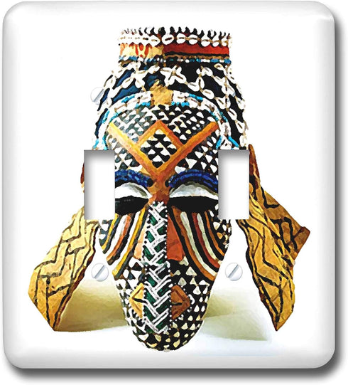 3dRose lsp_877_2 African Mask Double Toggle Switch...
