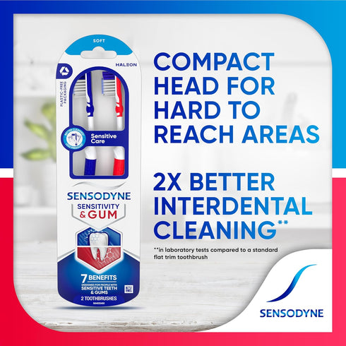 Sensodyne Sensitivity & Gum Soft Toothbrush Designed for Sensitive Teeth, 4-Pack...