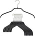 MAWA by Reston Lloyd Silhouette Series Non-Slip Coated Steel Clothes Hanger for Shirts and Dresses, Style 41/F, Set of 10, Black...