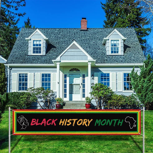 Black History Month Decoration Black History Month Banner for Fence Yard Garage African American Country Celebration Holiday Deocr and Supplies...