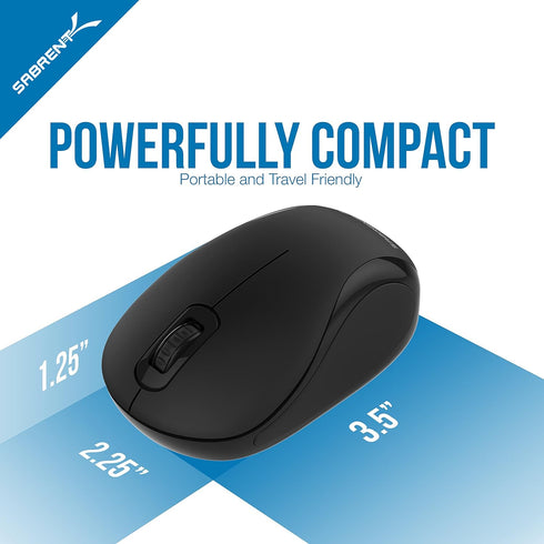 SABRENT Mini Travel 2.4GHz Wireless Mouse with Nano Receiver (MS-WSML)...
