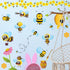 RW-1061 3D Bee Wall Decals Bee Flowers Wall Stickers Cartoon Animals Stickers DIY Removable Animals Tree Branch Wall Art Decor for Kids Babys Nurs...