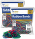 Upgrade Office Supply UPG22754APK2 Rubber Bands, Size #54 (Assorted Sizes), 4 oz. Bags (2 Pack) Bag, Red, Blue, and Green, Made in USA...