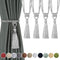 Fenghuangwu Curtain Tiebacks Tassel Tie-Backs, Rope Curtain tie Backs Handmade Curtain Holdbacks Made from Polyester (Silver, 4p)...
