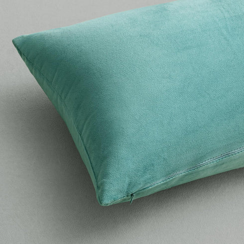 MIULEE Pack of 2, Velvet Soft Solid Decorative Square Throw Pillow Covers Set Cushion Case for Spring Sofa Bedroom Car 18x18 Inch 45x45 Cm Aqua Gr...