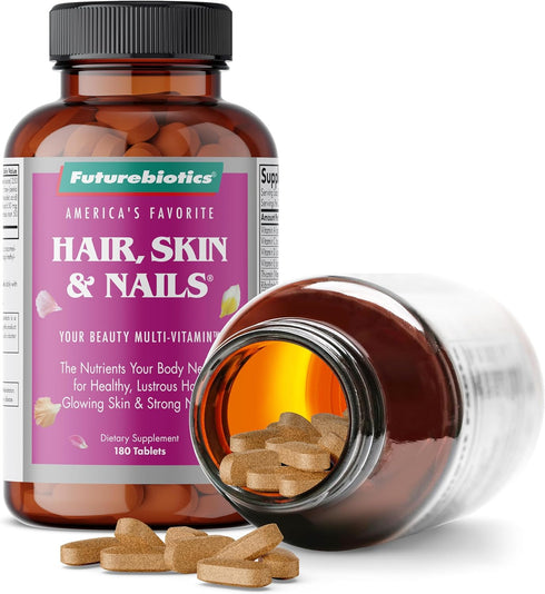Futurebiotics Hair, Skin & Nails Beauty MultiVitamin with Biotin, Hair Vitamins and Skin Vitamins That Promote Healthy Hair and Nail, 180 Tablets...