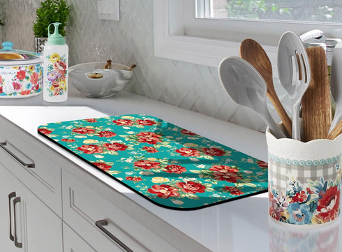 Coffee Bar Mat Accessories for Countertop Pioneer Flower Absorbent Hide Stain Rubber Backed Dish Drying Mats for Kitchen Counter Draining Pad Deco...