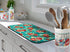 Coffee Bar Mat Accessories for Countertop Pioneer Flower Absorbent Hide Stain Rubber Backed Dish Drying Mats for Kitchen Counter Draining Pad Deco...