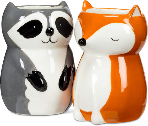 Abbott Collection 27-MINIKIN-473 Sitting Raccoon Planter/Vase-4" H, 4 inches H, Grey...