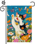 Summer Cat Garden Flag, Flower Butterfly Garden Flag, 12x18 Inch Vertical Double Sided Burlap, Welcome Holiday Yard Lawn Flag, Outdoor Patio House...