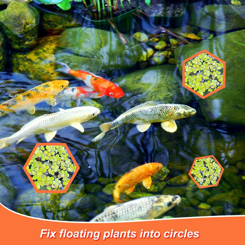 5pcs Aquarium Floating Plant Rings, Foam Floating Plant Corral Holder Hexagon Fish Feeding Rings Feeding Ring Barrier for Fish Tank Feeder Plant F...