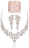JOERICA Crystal Bridal Wedding Jewelry Set for Women Rhinestone Necklace Bracelet Earrings Set Bridal Jewelry Set for Wedding...