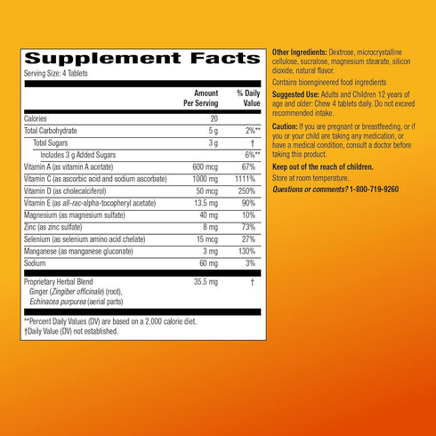 Amazon Basic Care Immune Support Citrus Chew Tablets, 116 Count...