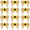 Syhood 12 Pieces Sunflower Burlap Bow 3 Inch Summer Artificial Handmade Wreath Bow Fall Natural Sunflower Decor for Crafts Summer Fall Christmas T...