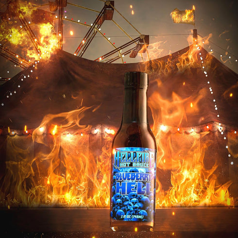 Hellfire Blueberry Hell Hot Sauce with Carolina Reaper Peppers, Gourmet, Award-Winning Fruit-Based Hot Sauce, 5 oz....
