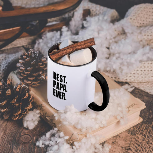 3dRose Ceramic Best Papa Ever Mug, 1 Count (Pack of 1), Black...