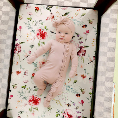 Fitted Pack n Play Sheets Set 2 Pack, Stretchy Ultra Soft Jersey Knit Portable/Mini Crib Sheets for Girls, Universal Fit for Pack N Plays Safe and...