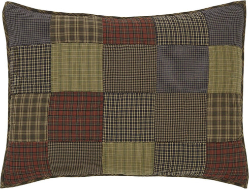 VHC Brands Rustic Bedding Ridge Cotton Patchwork Sham, Cedar Green…...