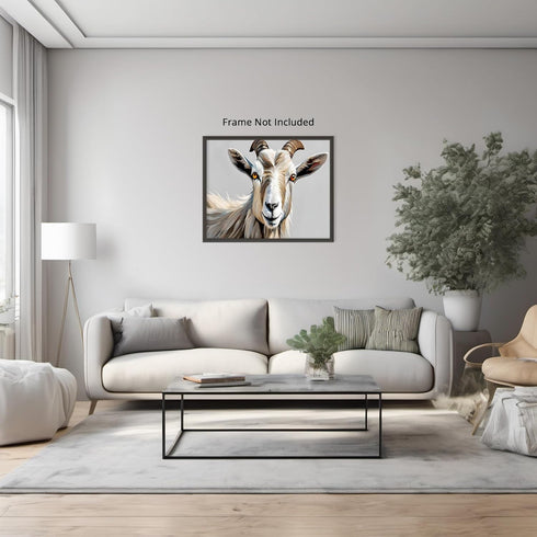 Posterizer 1 pcs- Beautiful Beige Wild Goat-Art for Animal Lovers- Living Room Bedroom Decor- unframed wall art...