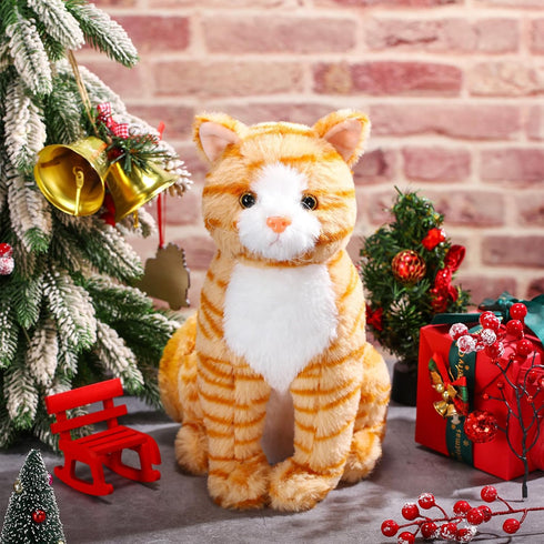 13 Inch Cat Plush Toy Realistic Cat Stuffed Animal Soft Cute Kitten Plush Toy Gifts for Home Decor Birthday Valentine's Day Party Favors Supplies(...