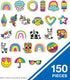 Carson Dellosa 150 Piece Rainbow Fun Bulletin Board Cutouts, Heart, Star, Emoji, Rainbow Bulletin Board, White Board, and Door Decorations, Rainbo...