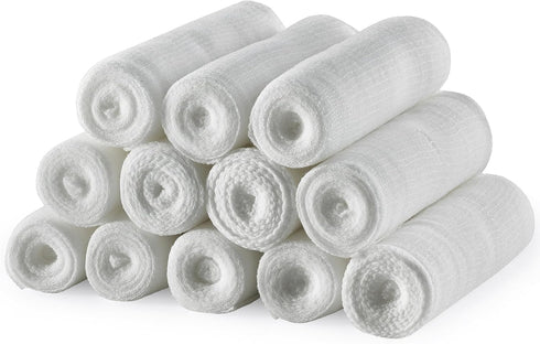 Gauze Bandage Rolls - (12 Pack) 4 in x 4.1 Yards Per Roll of Medical Grade Gauze Bandage and Stretch Bandage Wrapping for Dressing All Types of Wo...
