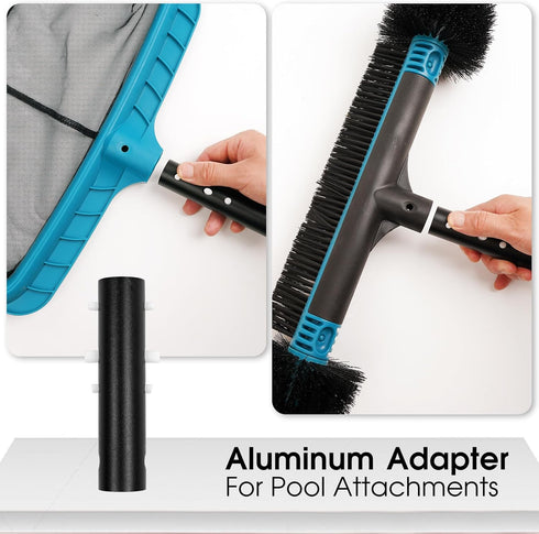 Pool Net Handle, Aluminum Adapter with EZ Clip for Pool Attachments and Standard Pool Poles, Easy Connection (2 Pack)...