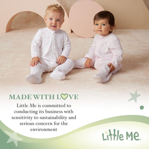 Little Me Clothes for Baby Boys' 2-Piece Nightgown and Cap Set 100% Cotton with Elastic Bottom, Baby Essentials, 0-3 Months...
