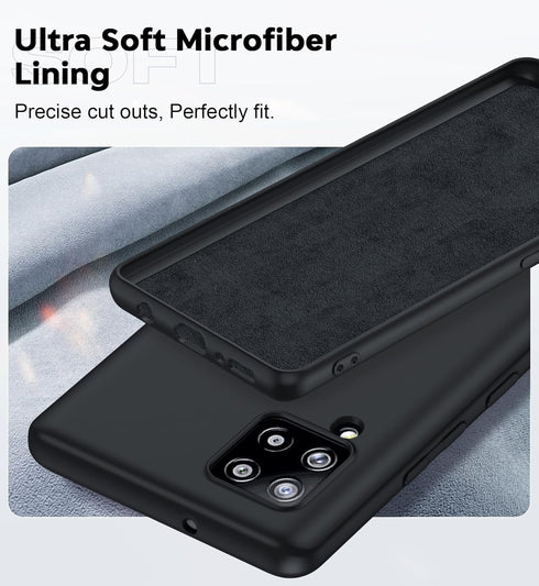 LeYi for Samsung Galaxy A42 5G Phone Case: A42 5G Phone Case with 2 Pack Tempered Glass Screen Protector for Women Men, Liquid Silicone Slim Silky...