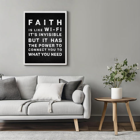 Posterizer 1 pcs-faith is invisible but powerful-funny religious quote-Religious Posters-Motivational & Inspirational Art-Gifts for Christians - U...