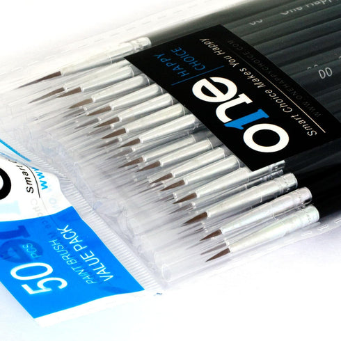 50 Pcs Pack of Synthetic Sable Fine Detail Paint Brushes Set for Miniature, Scale Model, Art Painting in Acrylic, Oil, Watercolor - Pointed Round ...