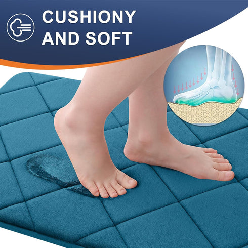 OLANLY Memory Foam Bath Mat 30x20, Ultra Soft and Absorbent Bathroom Mat, Machine Washable Bathroom Rugs, Comfortable, Thick Bath Rugs Carpet for ...