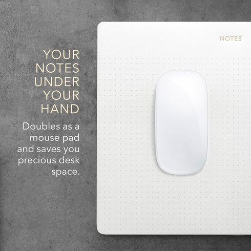 Mouse Pad Notepad for Professionals, Executive's Desk Note Pad, Minimalist, Gold Foiled, Dotted Layout, 9.8" x 7.9", Eco-friendly, FSC™ Certified...