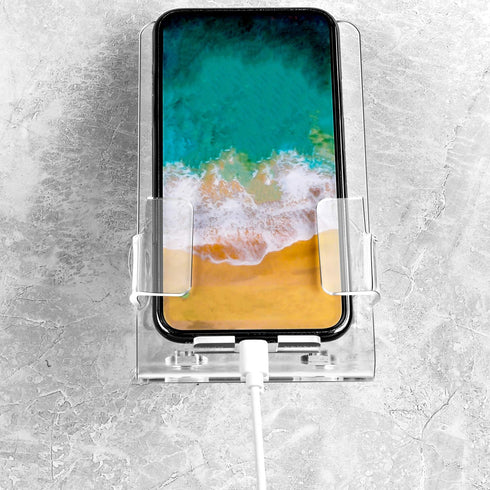 Bath&Shower Cell Phone Stand Holder-Handset Bracket-Suction Cup Bracket -Suction Cup Holder, Holder's Tray Mounted with Two Strong Suction Cups Su...