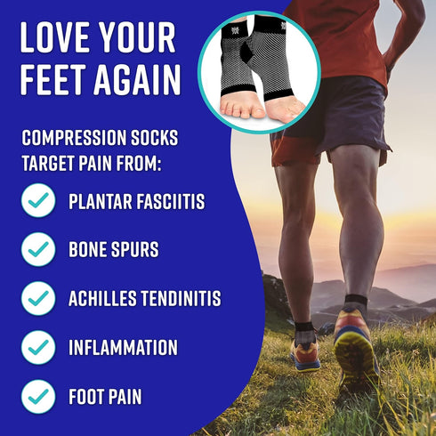 Bitly Plantar Fasciitis Socks for Women & Men - Best Foot & Ankle Compression Sleeve, Brace for Everyday Use - Provides Arch Support & Heel Pain R...