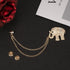 Vintage Animal Tassel Chain Pin Brooch Golden Elephant Rhinestone Collar Chain Pins Brooches for Men Women Suit Accessories (1 Pack)...