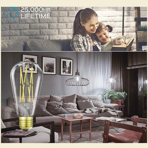 LEOOLS Dimmable E26 LED Filament Light Bulbs, 100 Watt Equivalent,5000K Daylight White,Classic Clear Glass Edison Style Vintage LED Light Bulbs,4 ...