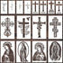 Chapel Stencils for Painting Reusable - 16 Pieces Captivating Virgin Cross Crafts for Wall Wood Greeting Card Paper Window DIY Creative Partner...