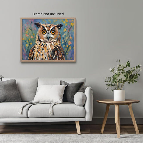 Posterizer 1 pcs- cute yellow eyed brown owl-Art for Animal Lovers-Landscape & Nature Art- Living Room Bedroom Decor- unframed wall art...