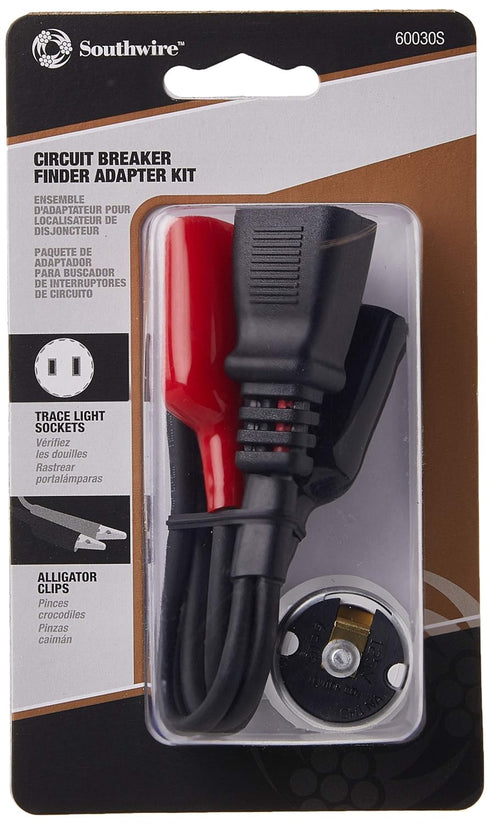 Southwire 58292240 60030S Circuit Breaker Finder Adapter/Accessory Kit; Includes Alligator Clips and Light Bulb Circuit Adapter (Compatible with S...