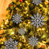 36 Pack Silver Snowflake Ornaments Plastic Glitter Snow Flakes Ornaments for Winter Christmas Tree Decorations Size Varies Craft Snowflakes...