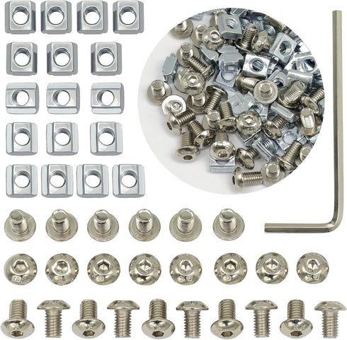 150 sets Screws Nuts Kit for 2020 Series Conrner Bracket Connector,150Pcs M5 T Nuts+150Pcs M5 x 8mm Hex Socket Head Screws for Aluminum Profile Ac...