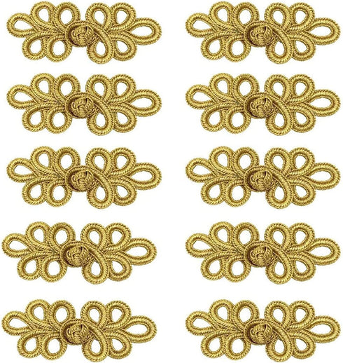 10 Pairs Chinese Knots Frog Buttons Closure Knots Sewing Buttons Fasteners for Cheongsam Tang Suit Scarf Cardigan Sweater Cloak Coats Costumes Out...