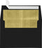 LUXPaper A4 Foil Lined Invitation Envelopes | Peel & Press | 4 1/4" x 6 1/4" | Black w/Gold LUX Lining | 80lb. Text | 50 Qty...