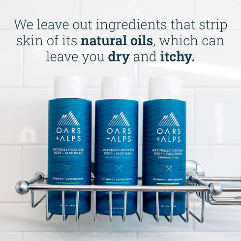 Oars + Alps Men's Moisturizing Body and Face Wash, Skin Care Infused with Vitamin E and Antioxidants, Sulfate Free, Alpine Tea Tree, 1 Pack...