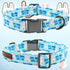 Dog Collar - Easter Day Dog Collar Bows for Dogs Bowtie Cute Bunny Print Adjustable Dog Collar Girl Pet Gift Blue Dog Collar for Medium Small Larg...