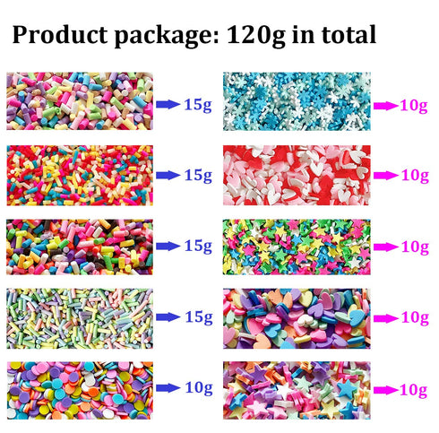 EHOPE Fake Sprinkles Polymer Sprinkles Faux Sprinkles Resin Sprinkles Clay Sprinkles For Resin Fake Candy Sprinkles for Nail Art DIY Crafts Cake P...
