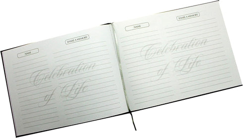 Funeral Memorial Book | Celebration of Life Guest Book | Bonus - White Memory Table Sign Included...