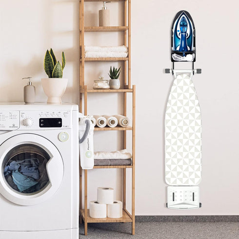 Ironing Board Hanger Wall Mount Ironing Holder Heat Resistant Iron Hanger with Iron Board Rack for Max 5 Inch Width (Black)...