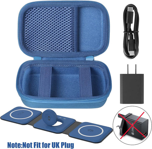 Aenllosi Hard Carrying Case Replacement for UCOMX Nano 3 in 1 Wireless Charger (Blue,Case Only)...